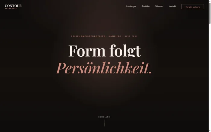 Website-Design CONTOUR – Friseurmeisterbetrieb