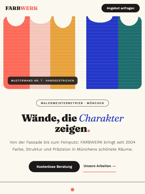Website-Design für Maler: FARBWERK