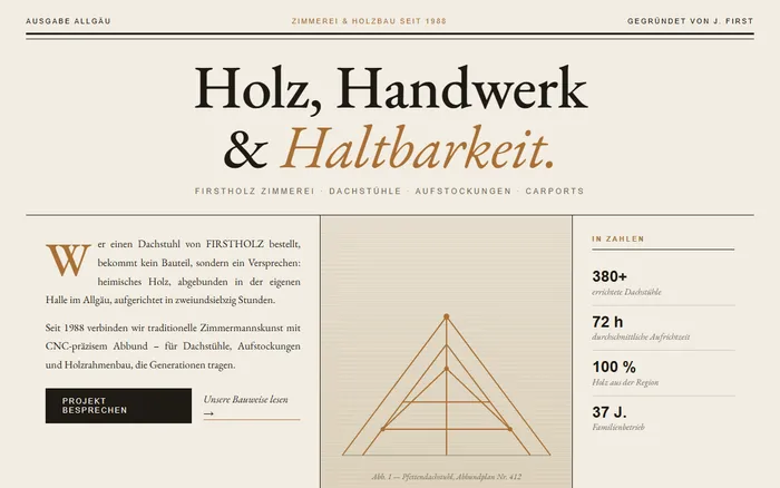 Website-Design: FIRSTHOLZ – Zimmerei