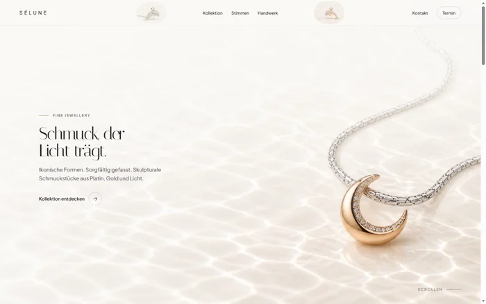 Website-Design SÉLUNE – Schmuckatelier & Fine Jewellery